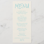 Retro Colorful Hand Written Pastel Wedding Menu  メニュー (正面)