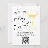 Retro Colorful Hand Written Summer QR Code Wedding 招待状 (裏面)