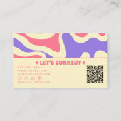 Retro Colorful QR Code Boho Groovy Monochrome  名刺 (裏面)