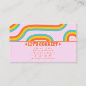 Retro Colorful Rainbow Boho Groovy Trendy Girly 名刺 (裏面)