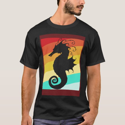 Retro Colorful Seahorse Tシャツ (正面)