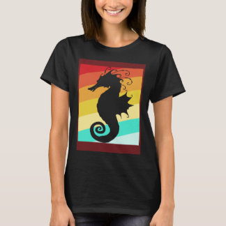 Retro Colorful Seahorse Tシャツ