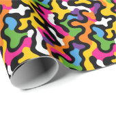 Retro Colorful Swirls Abstract Pattern Funky y2k  ラッピングペーパー (ロールコーナー)