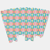 Retro Colorful Trendy Flowers Pattern Birthday par フェイバーボックス (見開き)
