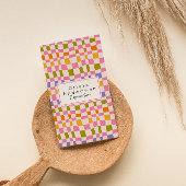 Retro Colorful Wavy Checkered Quirky Boho Girly 名刺