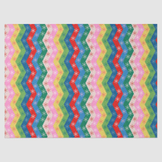 Retro Colorful zigzag Snowflake Pattern 薄葉紙