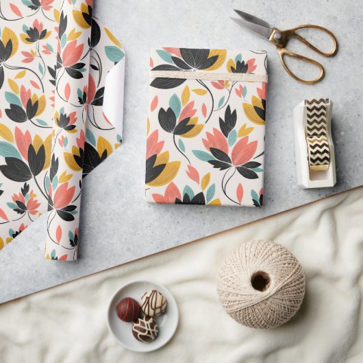 Retro Colors  ラッピングペーパー (クラフト)