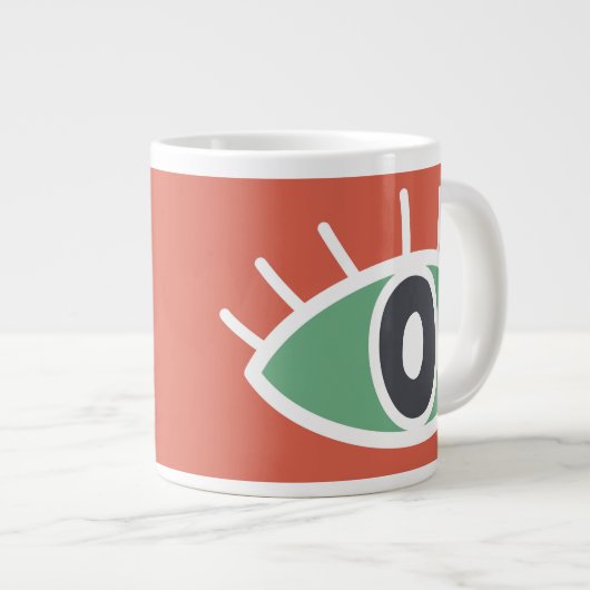 Retro colors abstract artistic eye ジャンボコーヒーマグカップ (正面右)