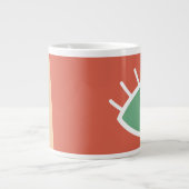 Retro colors abstract artistic eye ジャンボコーヒーマグカップ (正面)