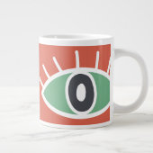 Retro colors abstract artistic eye ジャンボコーヒーマグカップ (右)