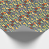 Retro Colors Bunny Shapes Pattern ラッピングペーパー (角)