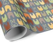 Retro Colors Bunny Shapes Pattern ラッピングペーパー (ロールコーナー)