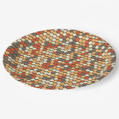 Retro colors dots pattern ペーパープレート (アングル)