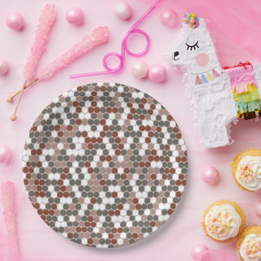 Retro colors dots pattern ペーパープレート (パーティー)