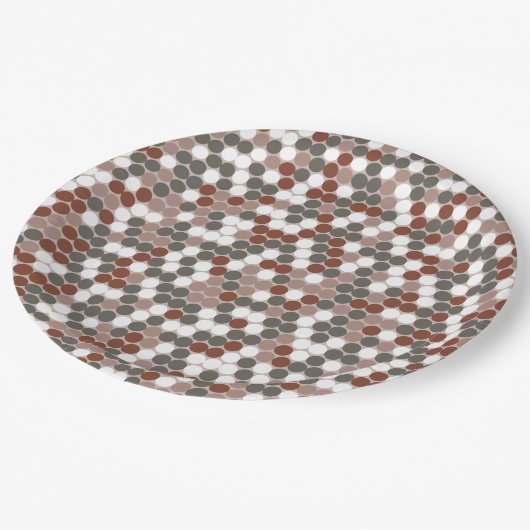 Retro colors dots pattern ペーパープレート (アングル)