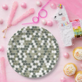 Retro colors dots pattern in green ペーパープレート (パーティー)