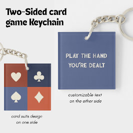 Retro colors Play The Hand You're Dealt, Card Game キーホルダー