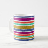 Retro Colors Textured Look Stripes コーヒーマグカップ (正面左)