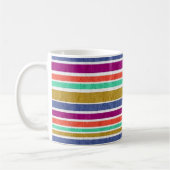 Retro Colors Textured Look Stripes コーヒーマグカップ (左)