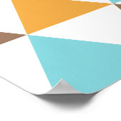 Retro Colour Triangle Pattern ポスター (角)