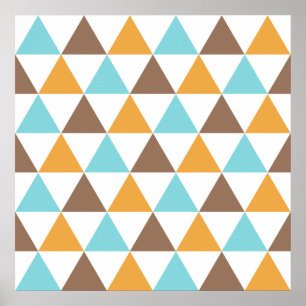 Retro Colour Triangle Pattern ポスター