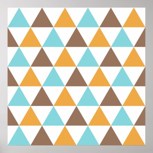 Retro Colour Triangle Pattern ポスター (正面)