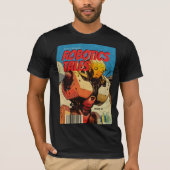 Retro Comic Book Cover Robot Graphic Tシャツ (正面)