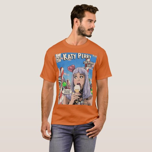 Retro Comic Cover Katy Perry Music Artwork caesium Tシャツ (正面フル)
