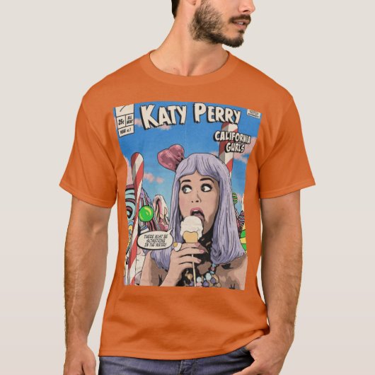 Retro Comic Cover Katy Perry Music Artwork caesium Tシャツ (正面)