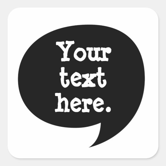 Retro Comic Dialogue Halftone Sticker スクエアシール (正面)