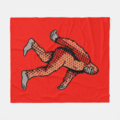 Retro Comic Forest Creature Pop Art Panel フリースブランケット (正面(横))