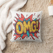 Retro Comic “OMG!” Pop Art Decorative Pillow クッション (ブランケット)