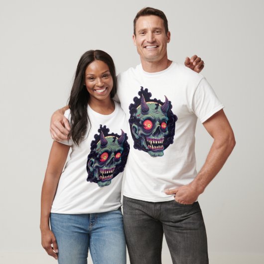 Retro Comic Style Monster Skull Tシャツ (ユニセックス)