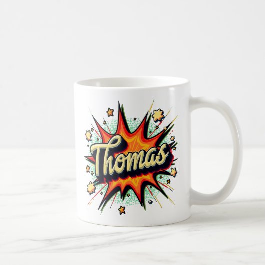 Retro Comic Thomas 2 コーヒーマグカップ (右)