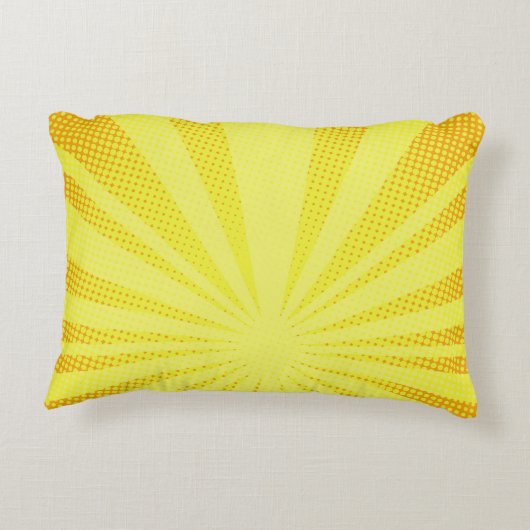 retro comic yellow background raster gradient half アクセントクッション (裏面)