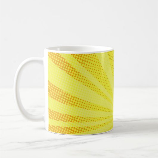 retro comic yellow background raster gradient half コーヒーマグカップ (左)