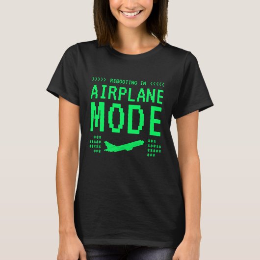 Retro Computer Style Airplane Mode T-Shirt Tシャツ (正面)