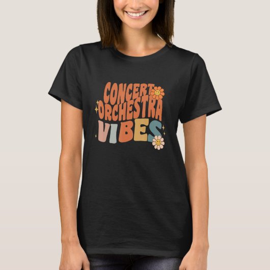 Retro Concert Orchestra Vibes Teacher Women Kids Tシャツ (正面)
