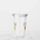 Retro Congrats Grad Graduation Black アクリルタンブラー (右)