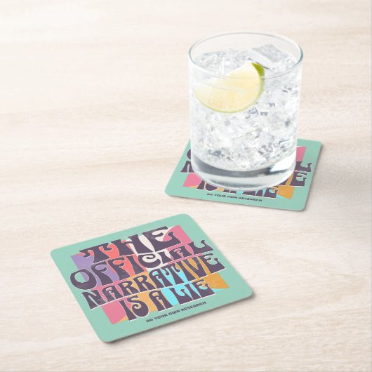 Retro Conspiracy Theory スクエアペーパーコースター (インサイチュ)