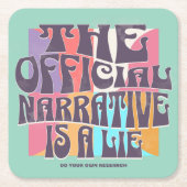 Retro Conspiracy Theory スクエアペーパーコースター (正面)