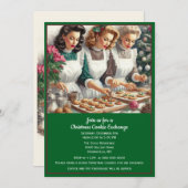 Retro Cookie Exchange Christmas 招待状 (正面/裏面)