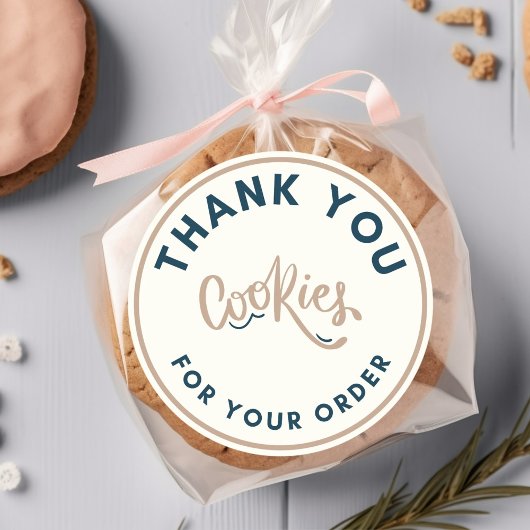 Retro Cookies thank you for your order ラウンドシール