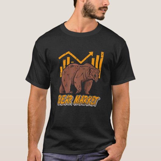 Retro Cool Bear Market Stock Crypto Investor Prese Tシャツ (正面)