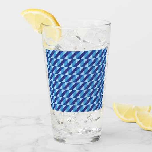 Retro Cool Blue 90s vibes Geometric Abstract タンブラーグラス (アイス正面)