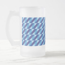Retro Cool Blue Geometric Triangle Abstract フロストグラスビールジョッキ
