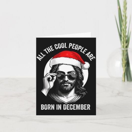 Retro Cool People Are Born In December Christian C カード (正面)