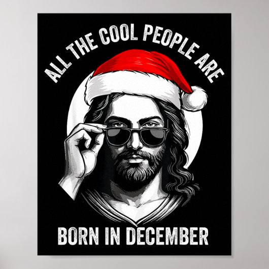 Retro Cool People Are Born In December Christian C ポスター (正面)
