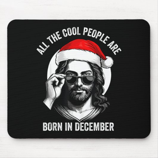 Retro Cool People Are Born In December Christian C マウスパッド (正面)