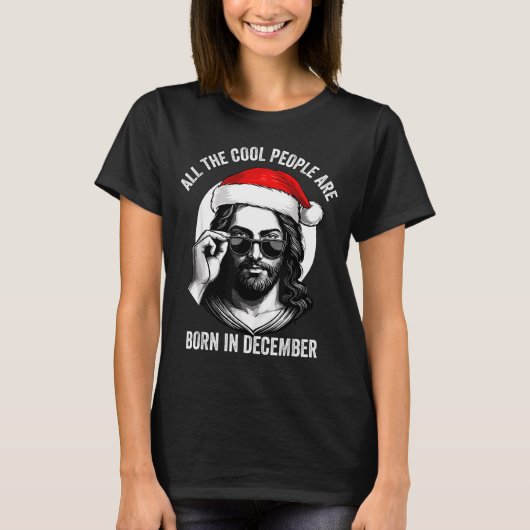 Retro Cool People Are Born In December Christian C Tシャツ (正面)